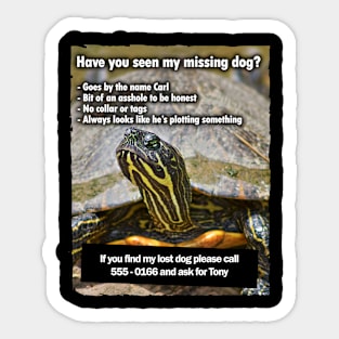 Missing Dog Carl Sticker